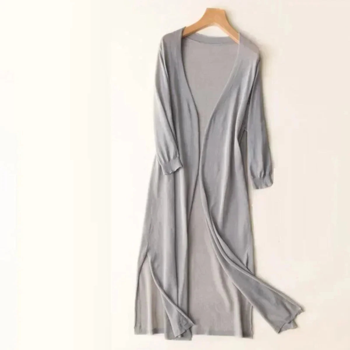 Nuana | Damen Leichter Langer V-Ausschnitt Strick Cardigan