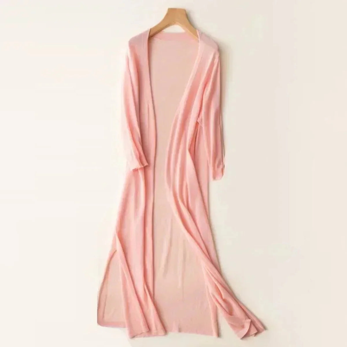 Nuana | Damen Leichter Langer V-Ausschnitt Strick Cardigan