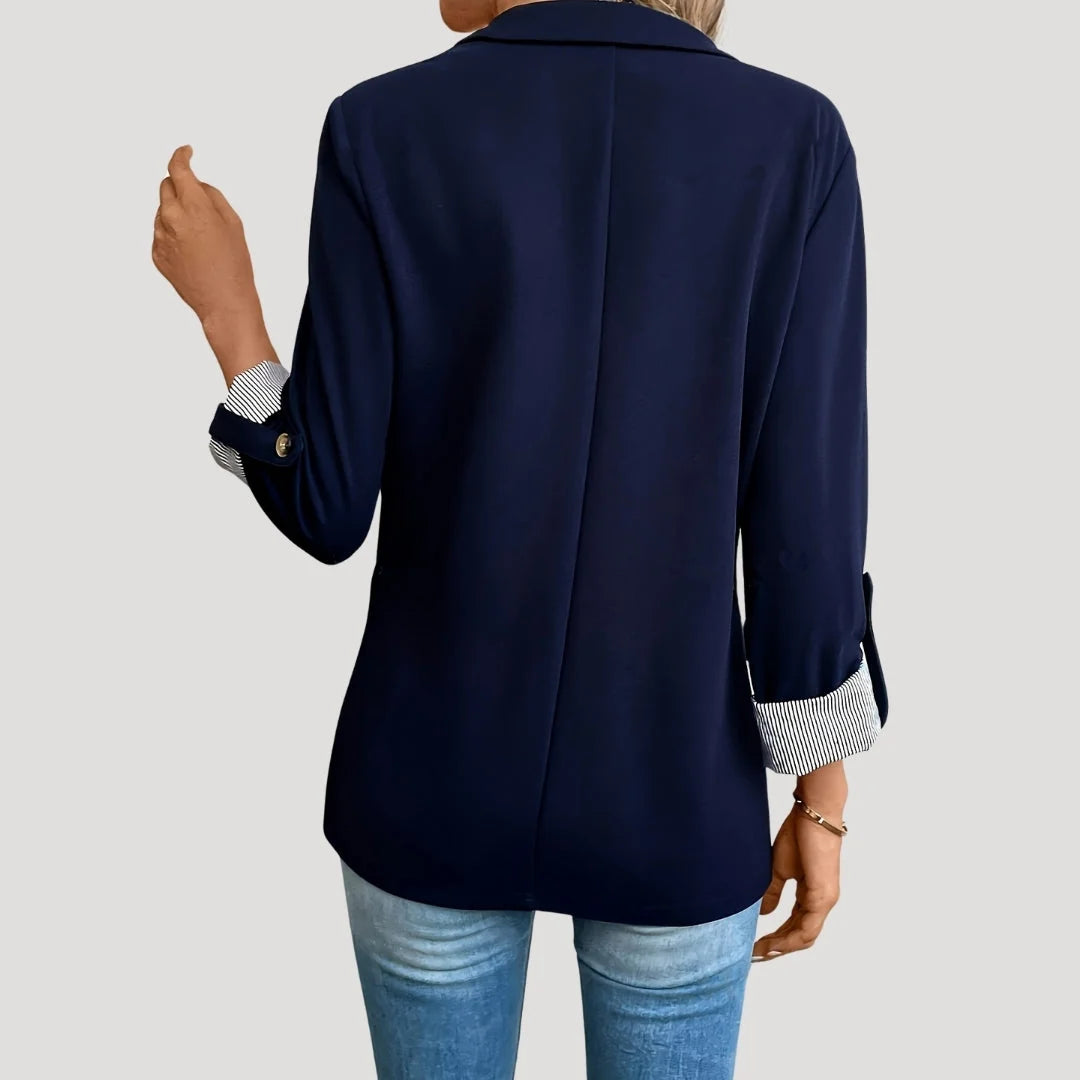 Nuana Damen Maßgeschneiderter Einreihiger Blazer mit Ärmeln