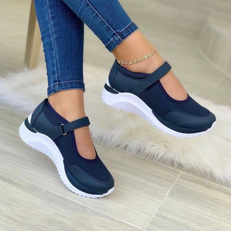 Nuana | Damen Mesh-Sneaker mit Klettverschluss für Komfort