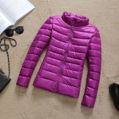 Nuana | Damen Modische Glänzende Kurze Winterjacke