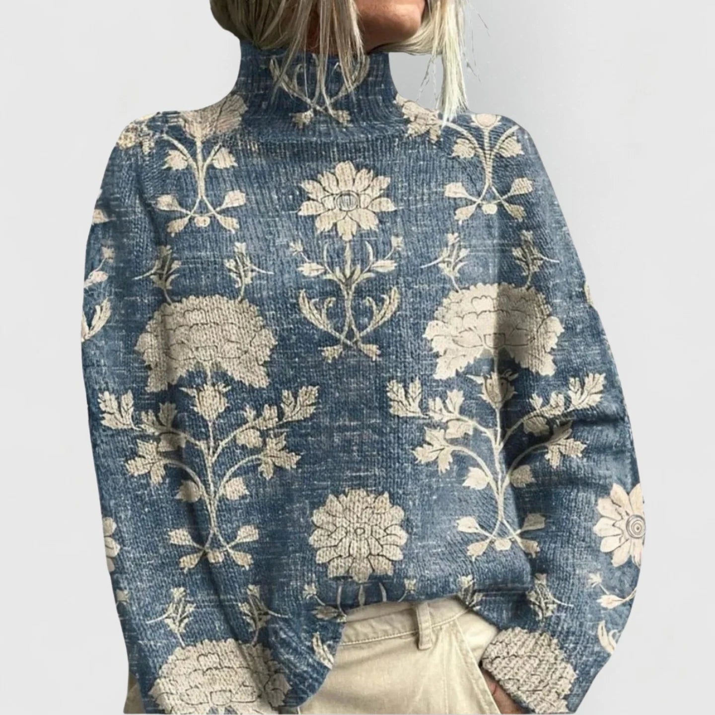 Nuana | Damen Natur Druck Gemütlich Strick Pullover