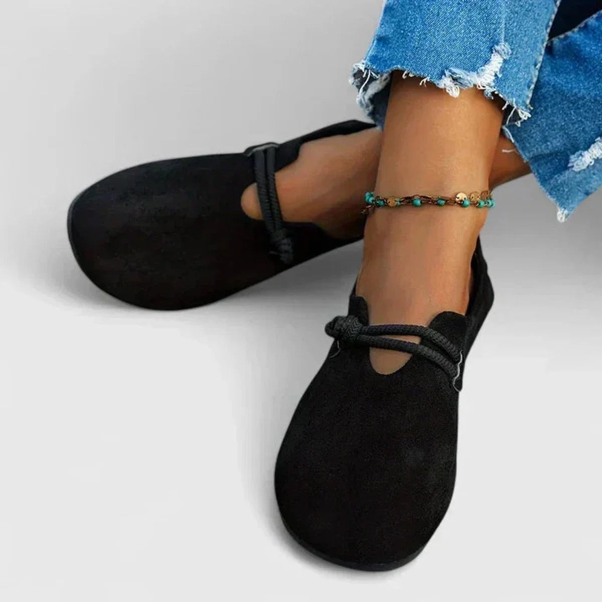 Nuana | Damen Orthopädische Seildetail Slip-On Ballerinas