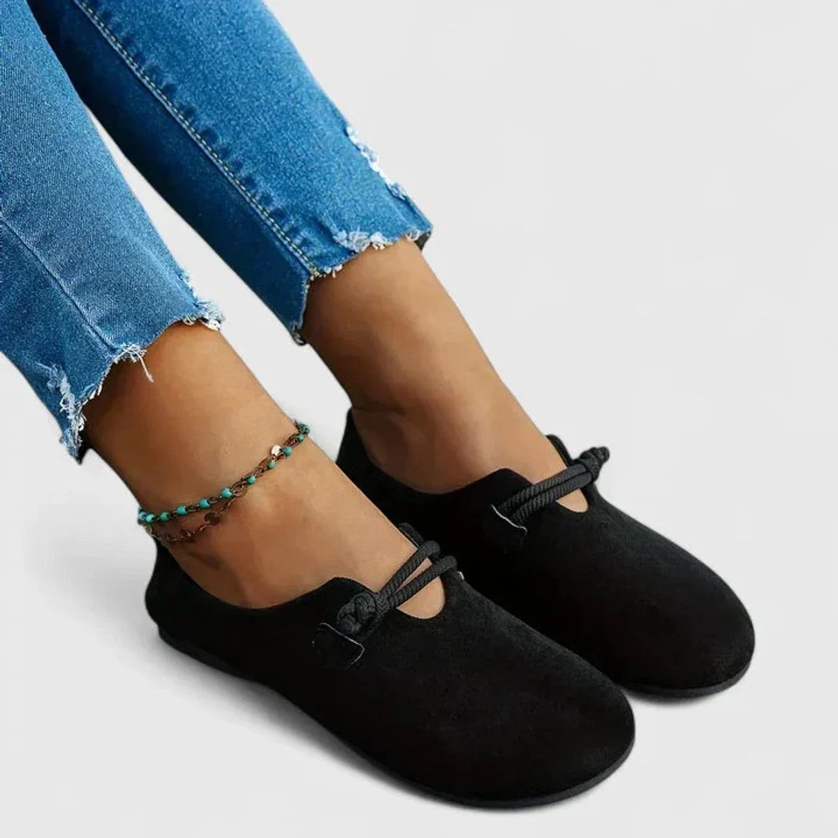 Nuana | Damen Orthopädische Seildetail Slip-On Ballerinas