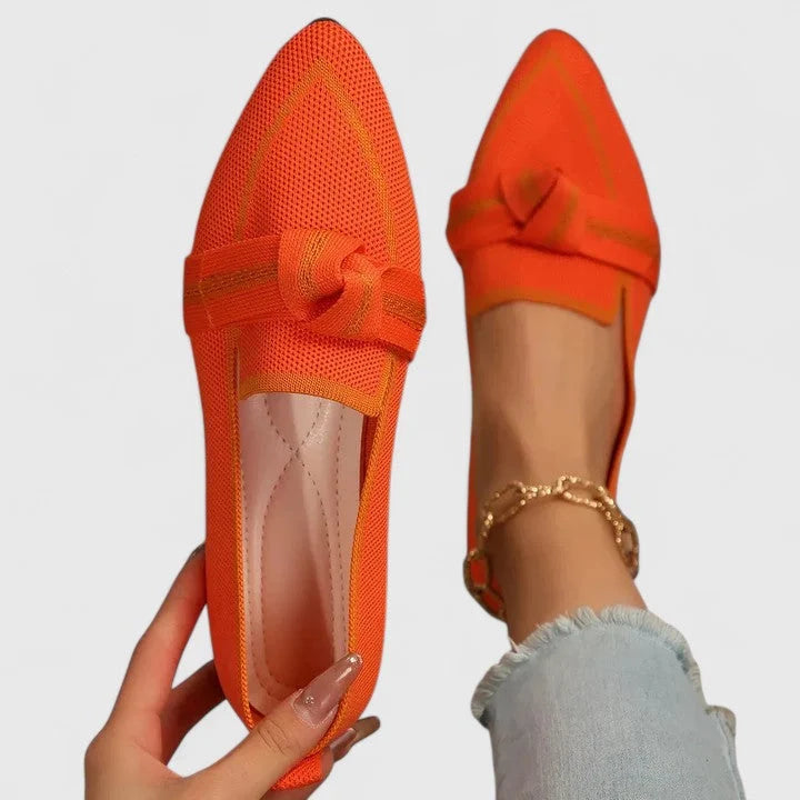 Nuana | Damen Orthopädische Spitz Zulaufende Knoten Loafer