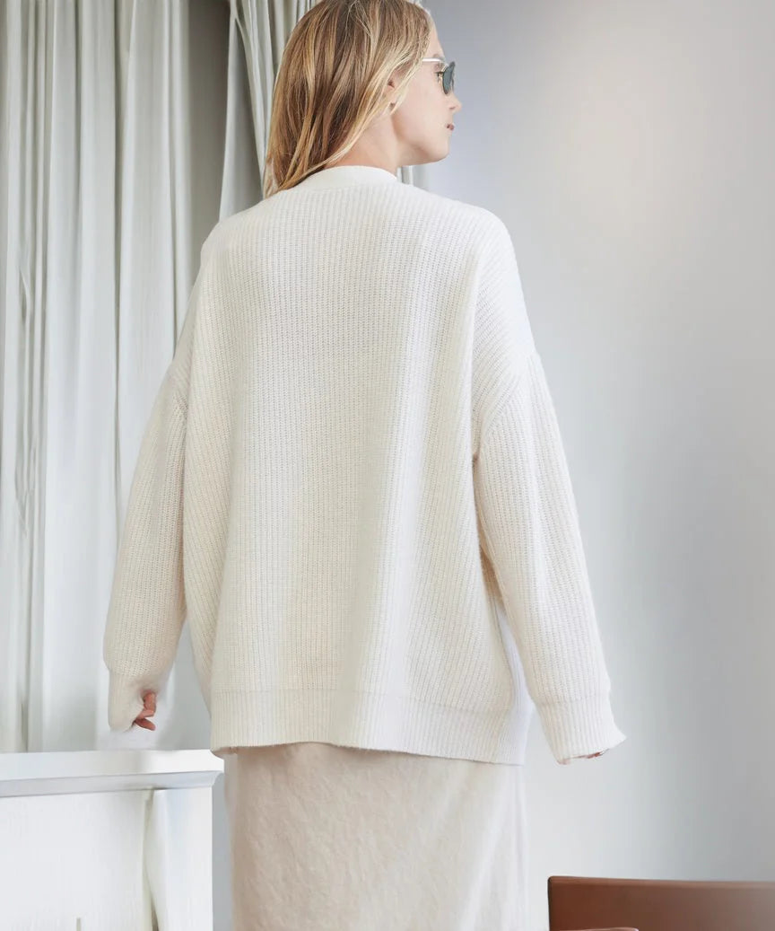 Nuana | Damen Oversized Strickjacke mit Knöpfen