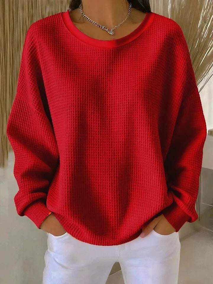 Nuana | Damen Oversized Strukturstrick Pullover