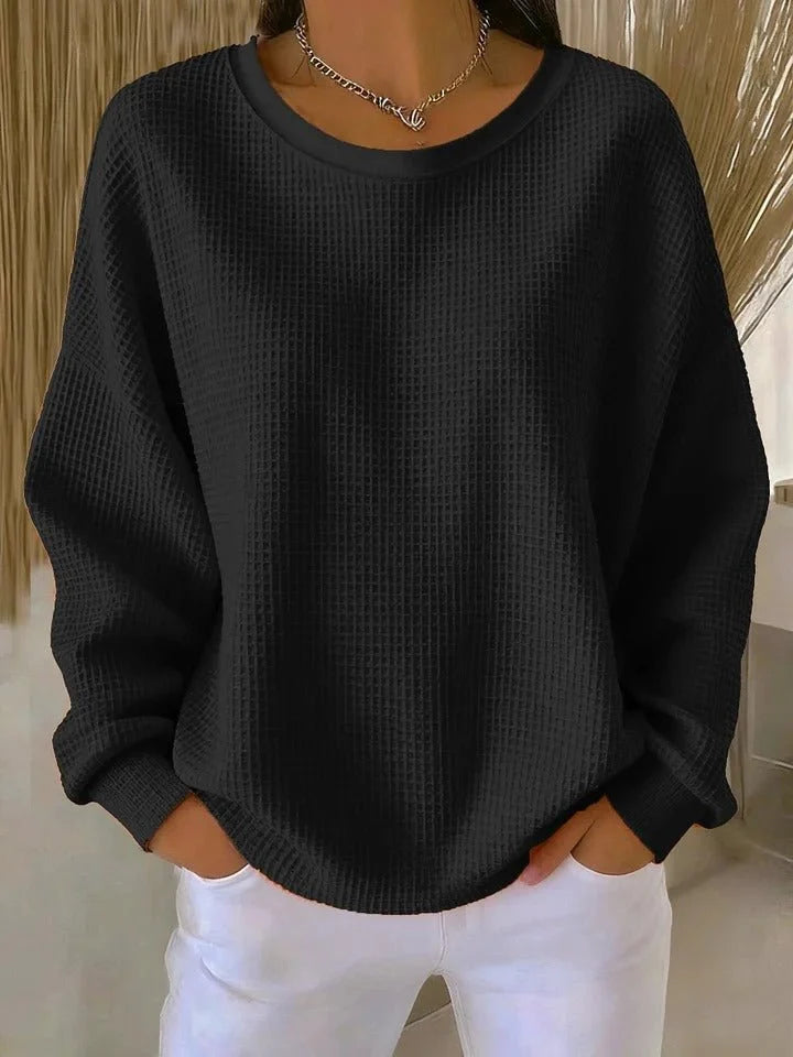 Nuana | Damen Oversized Strukturstrick Pullover