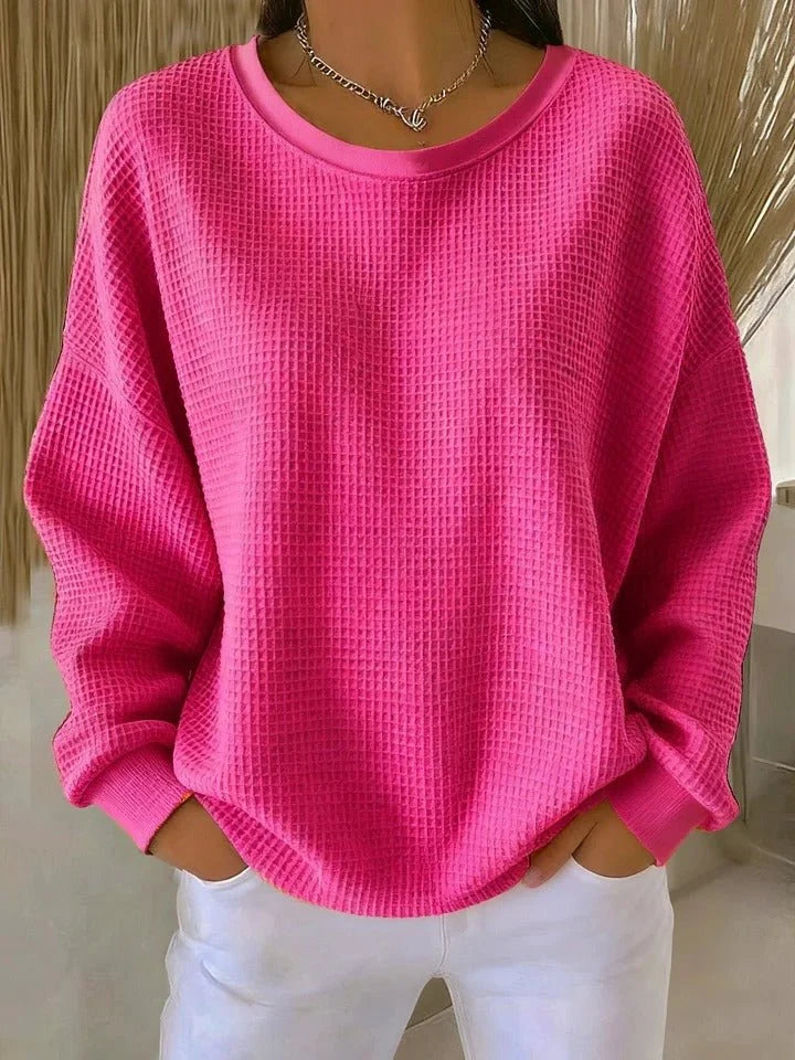 Nuana | Damen Oversized Strukturstrick Pullover