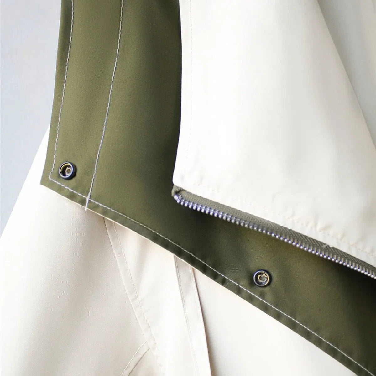 Nuana | Damen Oversized Trench Coat Wasserdichter Kurzmantel mit Doppelkragen