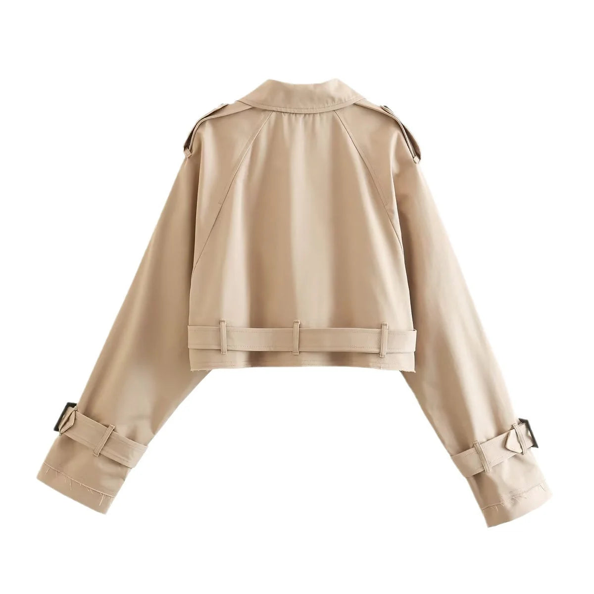 Nuana | Damen Schicker kurzer Trenchcoat mit Gürtel