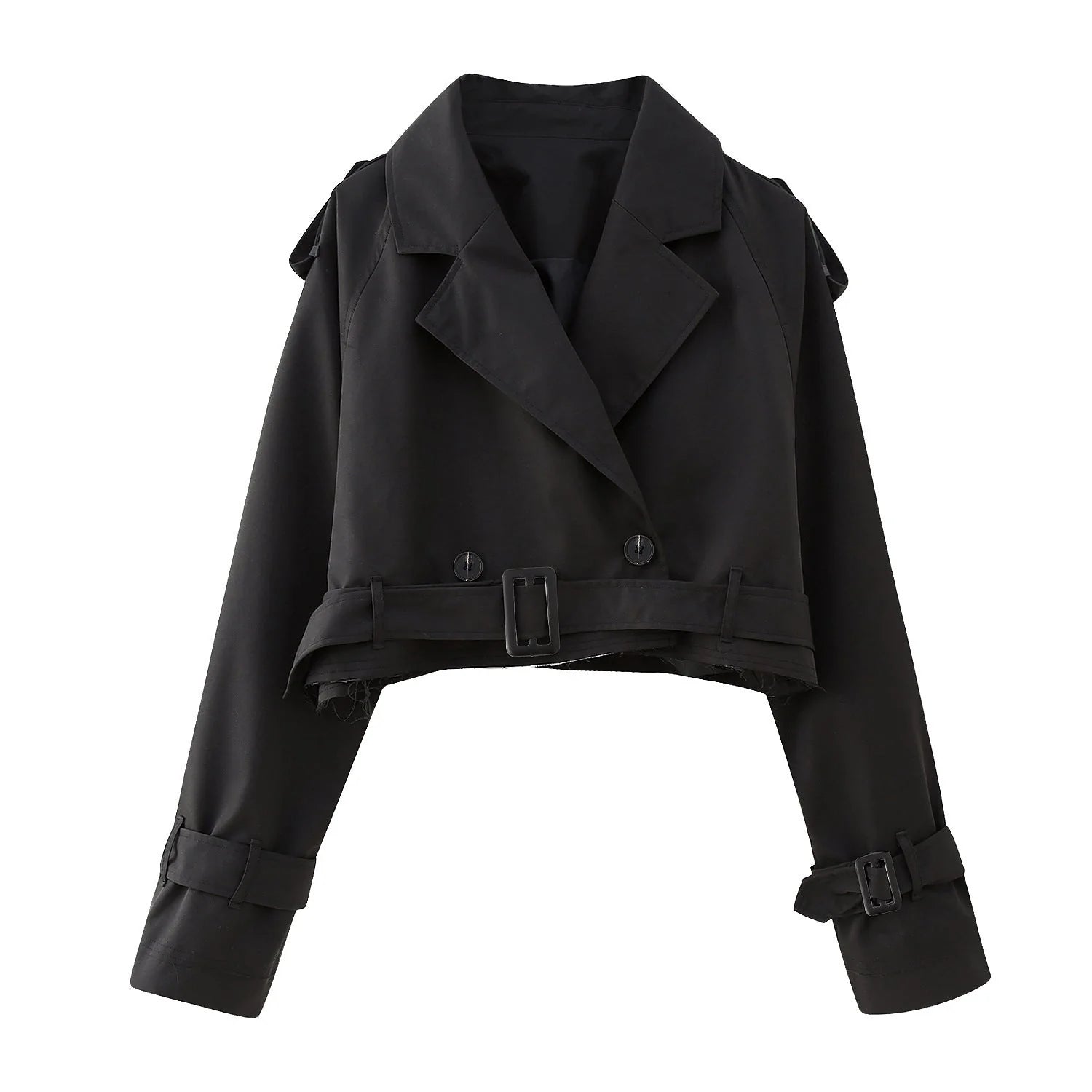 Nuana | Damen Schicker kurzer Trenchcoat mit Gürtel