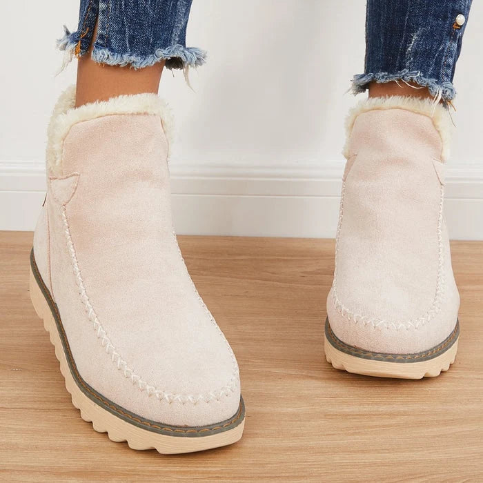 Nuana | Damen Slip On Stiefeletten Mit Plateau Und Nahtdetails