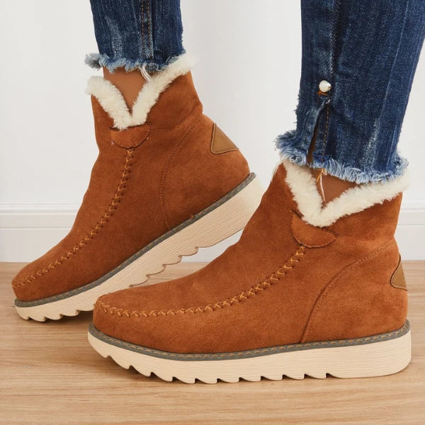 Nuana | Damen Slip On Stiefeletten Mit Plateau Und Nahtdetails