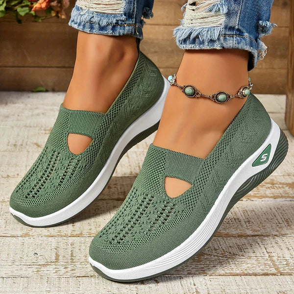 Nuana | Damen Slip-On Strick-Sneaker zum Gehen