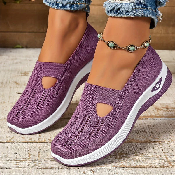 Nuana | Damen Slip-On Strick-Sneaker zum Gehen