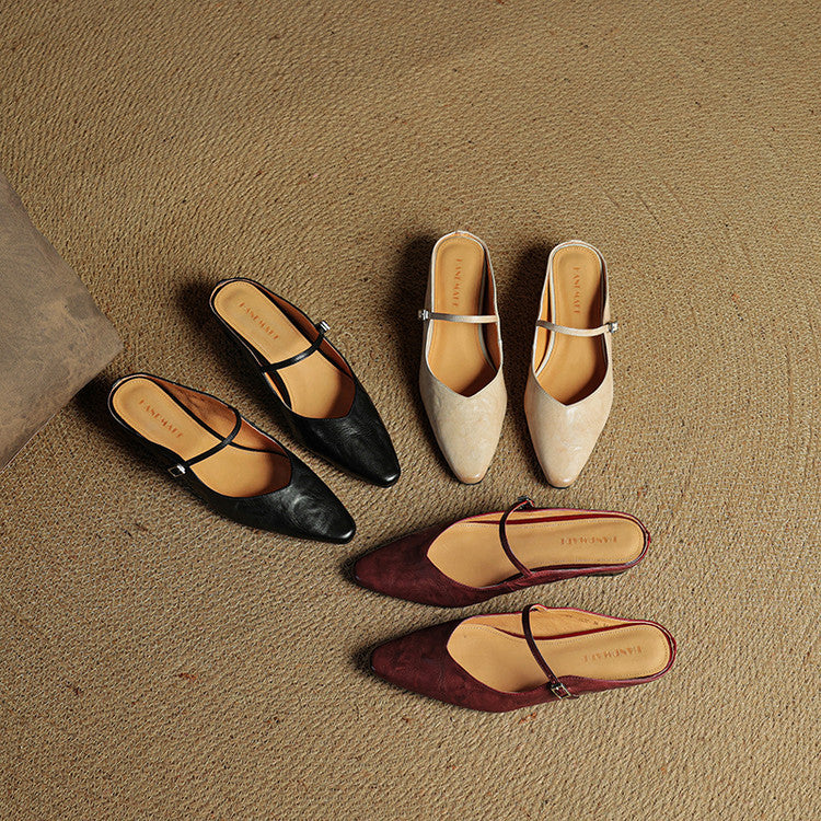 Nuana Damen Slipper Aus Echtem Leder