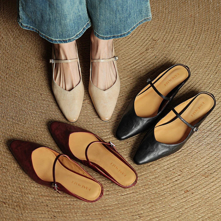 Nuana Damen Slipper Aus Echtem Leder