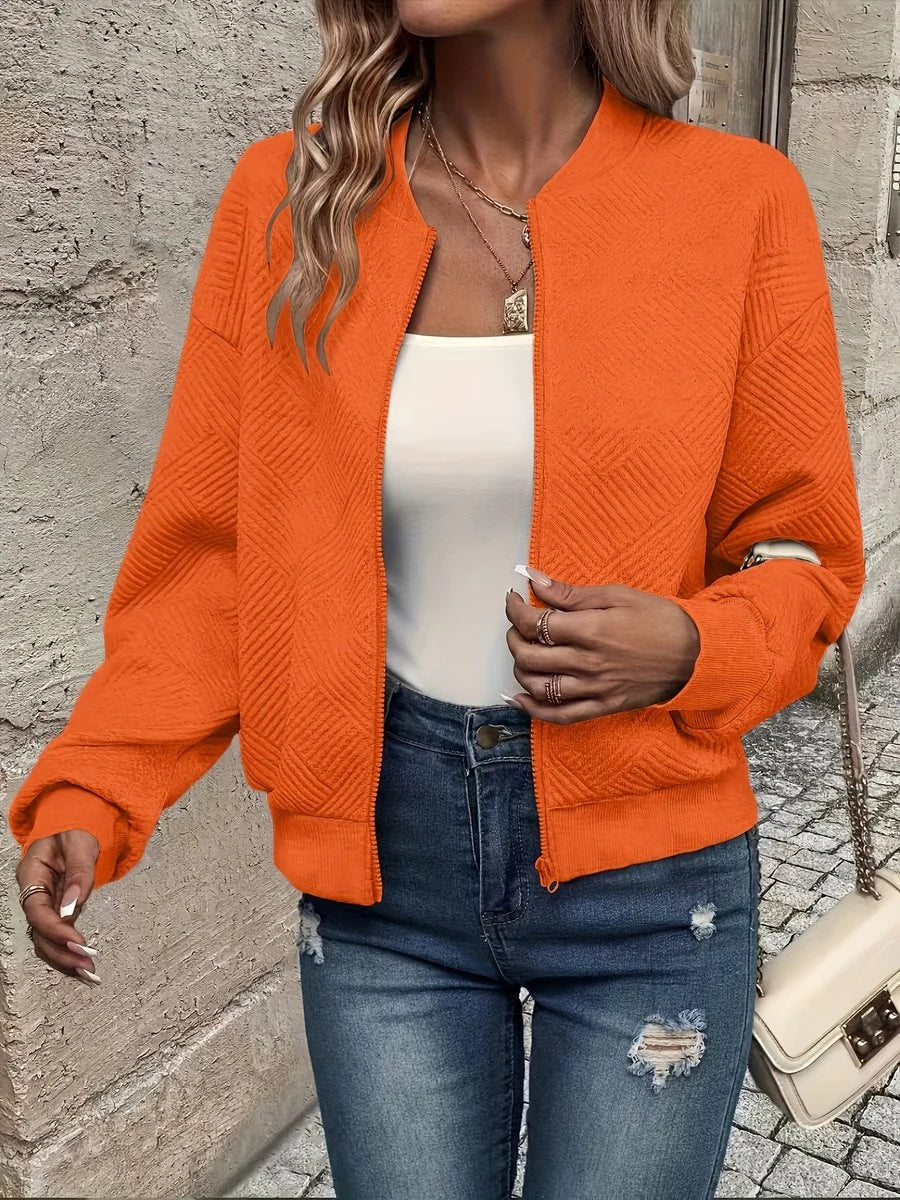 Nuana | Damen Steppjacke leichte Zip-Up Bomberjacke strukturierter Stoff