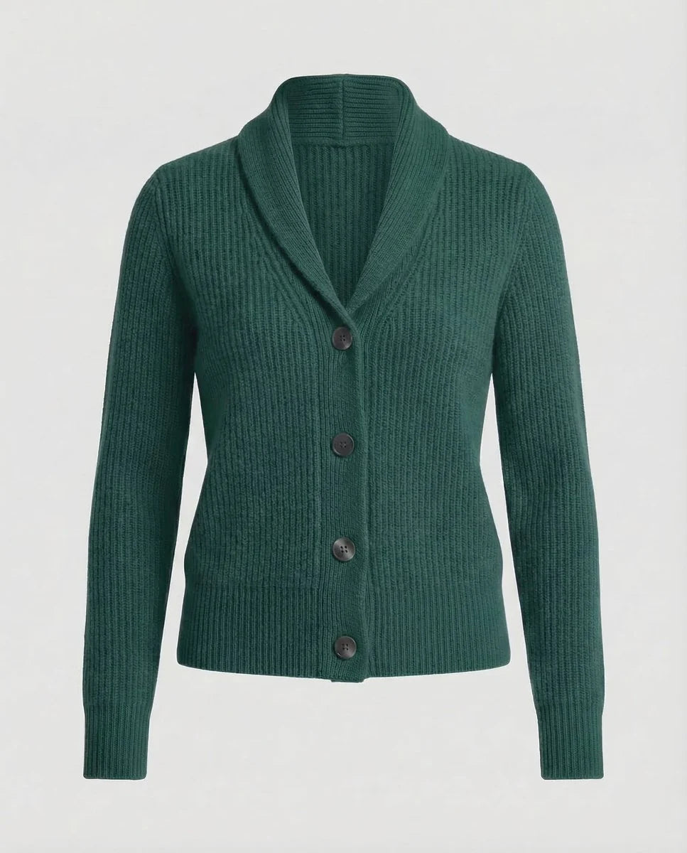 Nuana | Damen Strick-Cardigan mit Revers-Kragen Knopfleiste Langarm