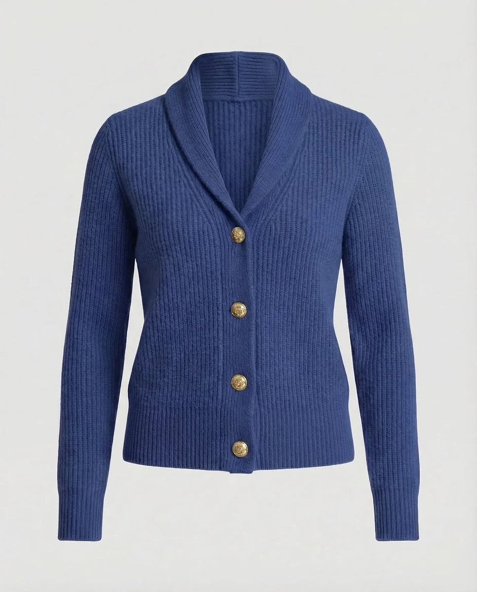 Nuana | Damen Strick-Cardigan mit Revers-Kragen Knopfleiste Langarm