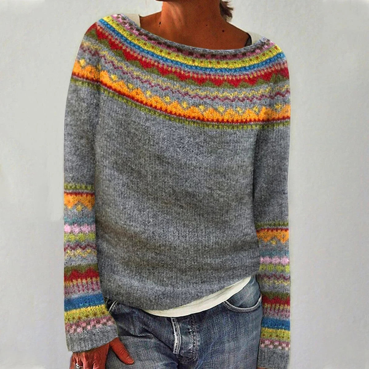 Nuana | Damen Strickpullover mit Rundhalsausschnitt für den Alltag