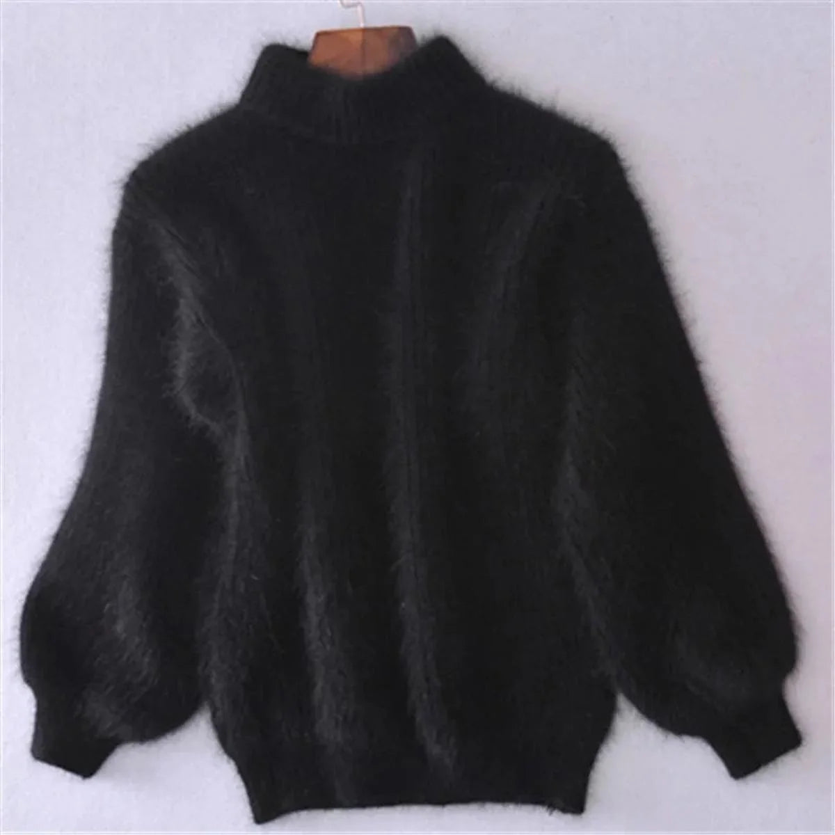 Nuana | Damen Weicher Flauschiger Winterpullover mit hohem Kragen