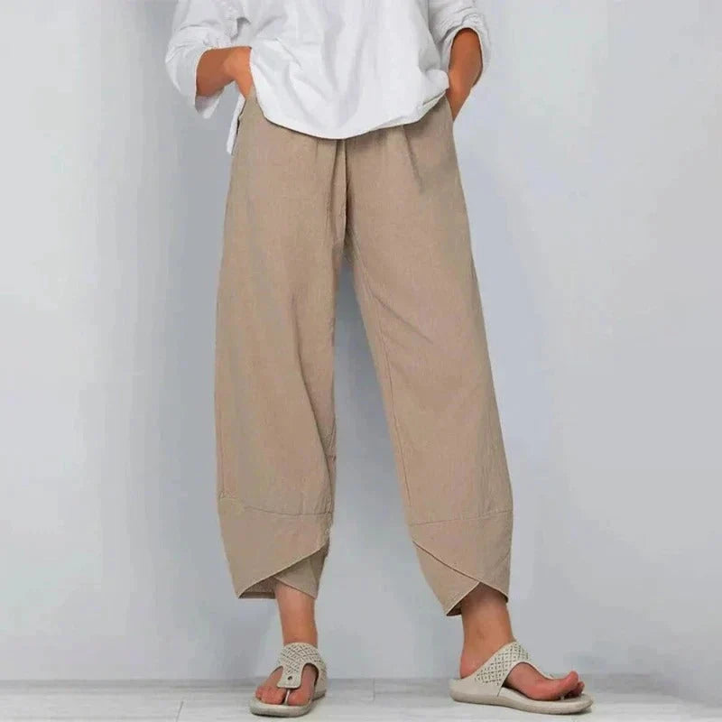Nuana | Damen Weite Bein Lässige Cropped Hose