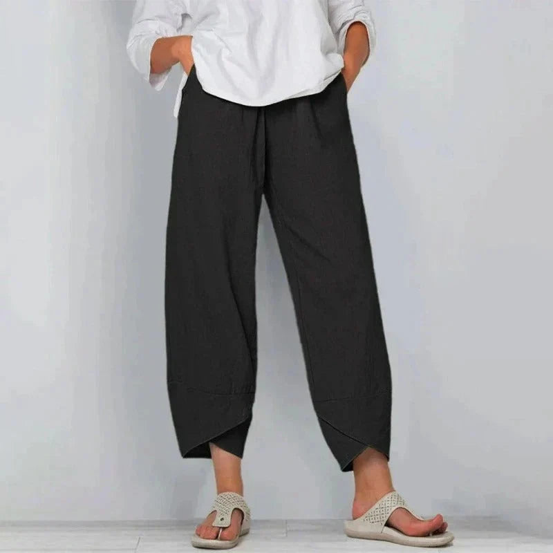 Nuana | Damen Weite Bein Lässige Cropped Hose