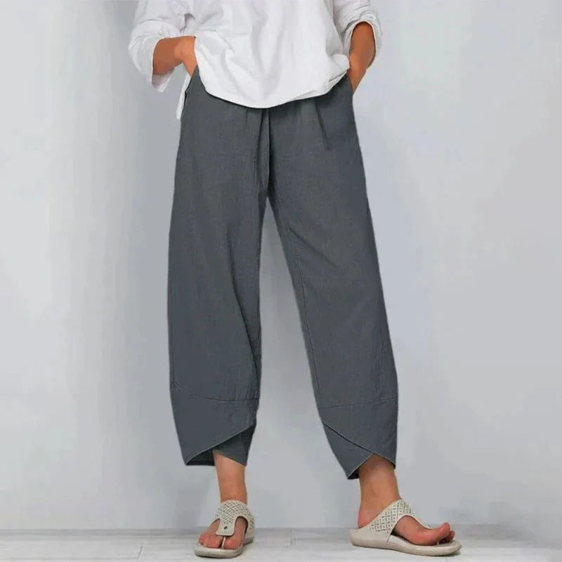Nuana | Damen Weite Bein Lässige Cropped Hose
