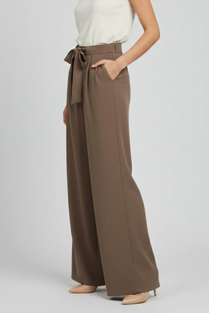 Nuana | Damen Wide-Leg Palazzo-Hose mit Kordelzugbund