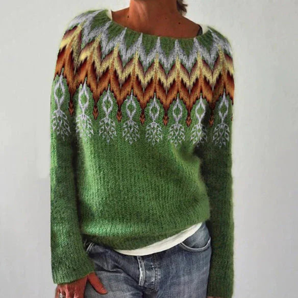 Nuana | Damen-Winter-Weihnachtspullover mit nordischem Muster