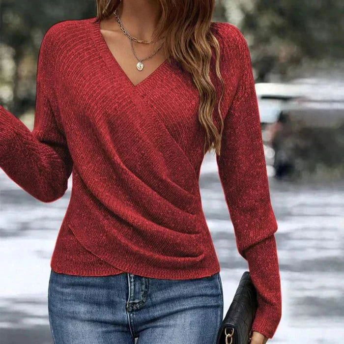 Nuana Doris | Damen Frühlings V-Neck Wickeltop