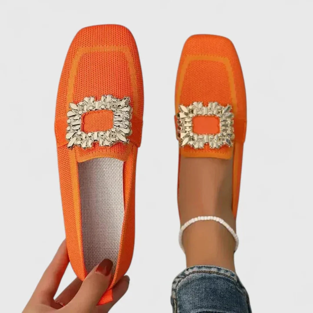 Nuana Doris | Damen Kristallschnalle Slip-On Loafer