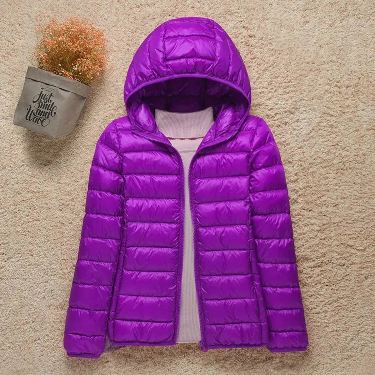 Nuana Elisabeth | Damen Steppjacke mit Kapuze ultraleichte Übergangsjacke