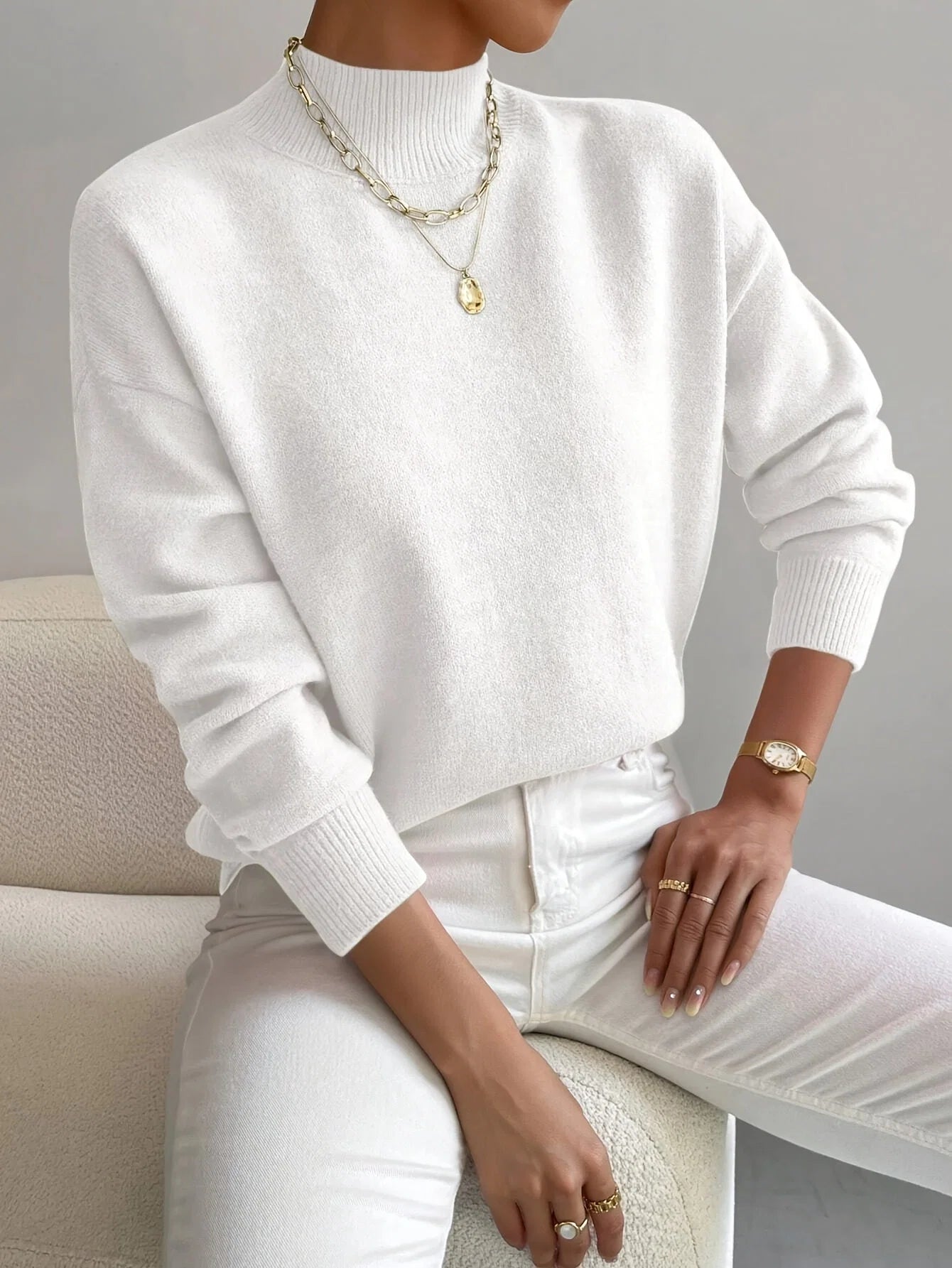 Nuana Emilia | Damen Langarm Pullover Oberteil