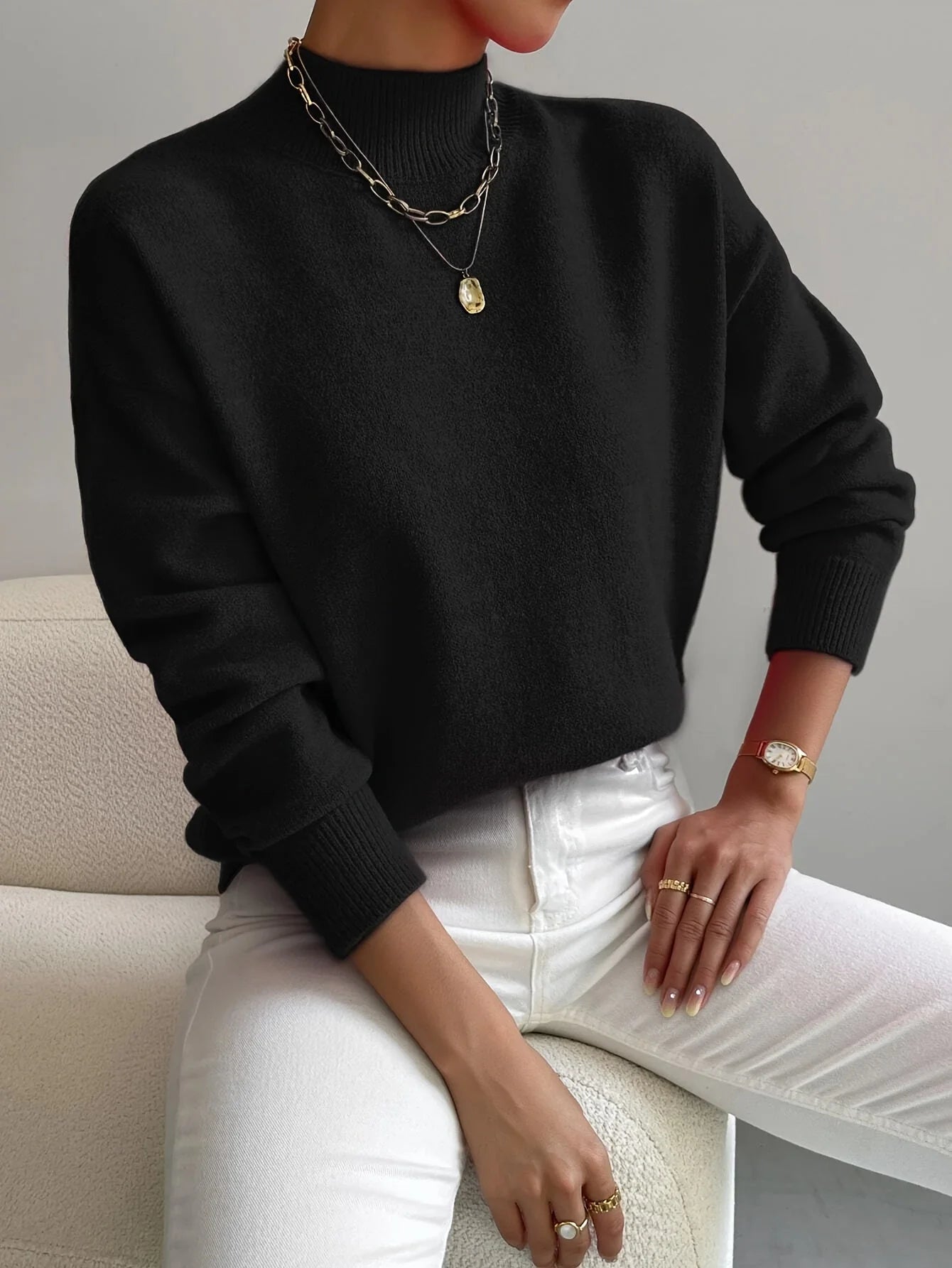 Nuana Emilia | Damen Langarm Pullover Oberteil