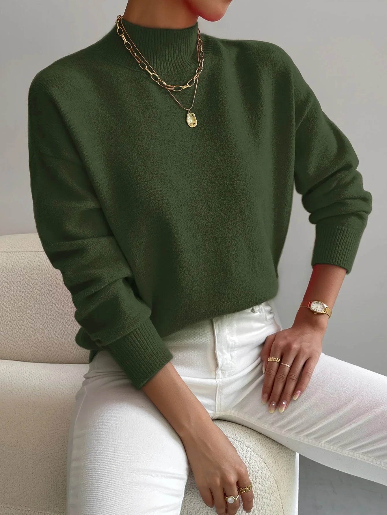 Nuana Emilia | Damen Langarm Pullover Oberteil