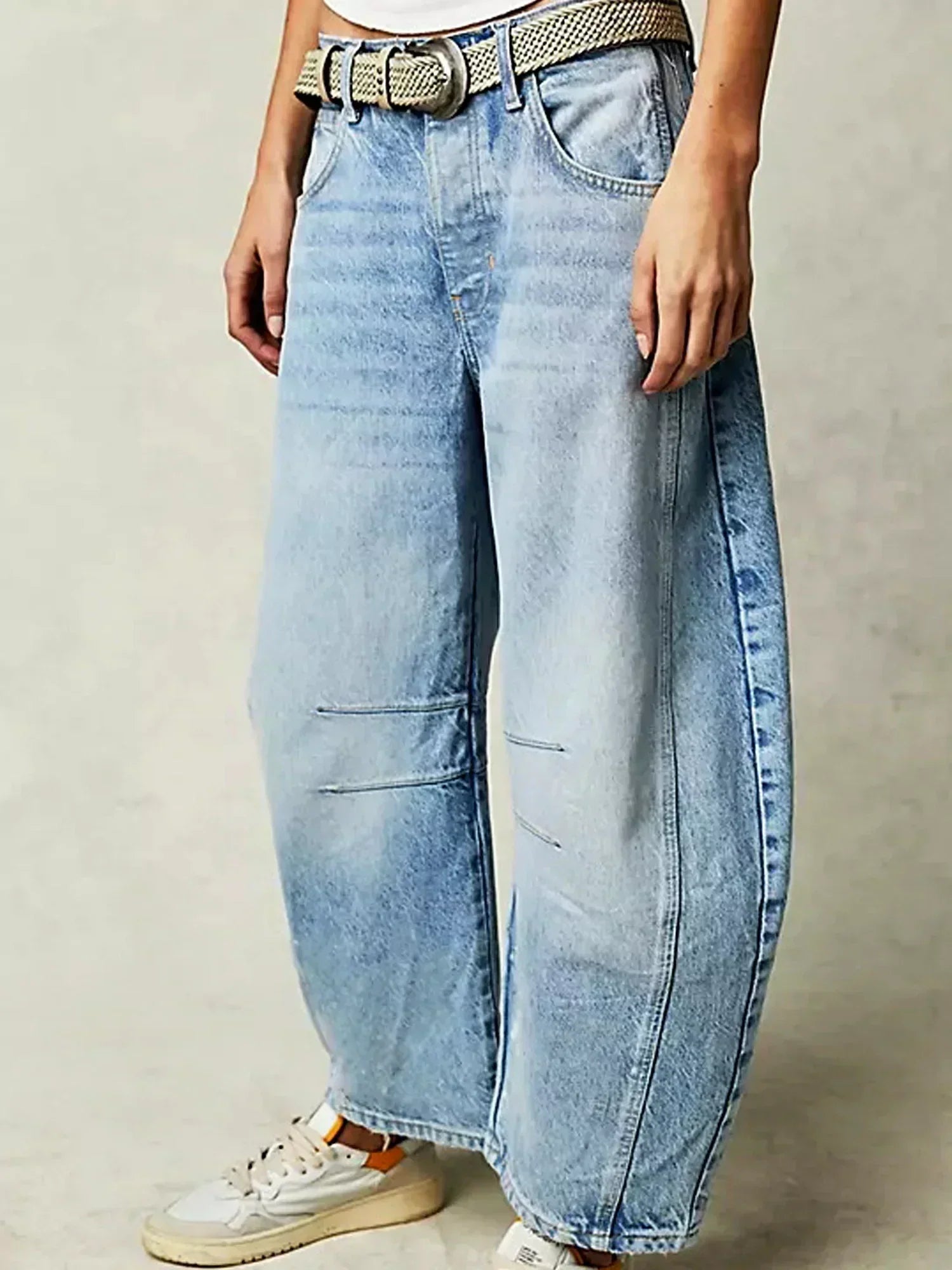 Nuana Gabriela | Damen Bedruckte Jeans mit Weitem Bein