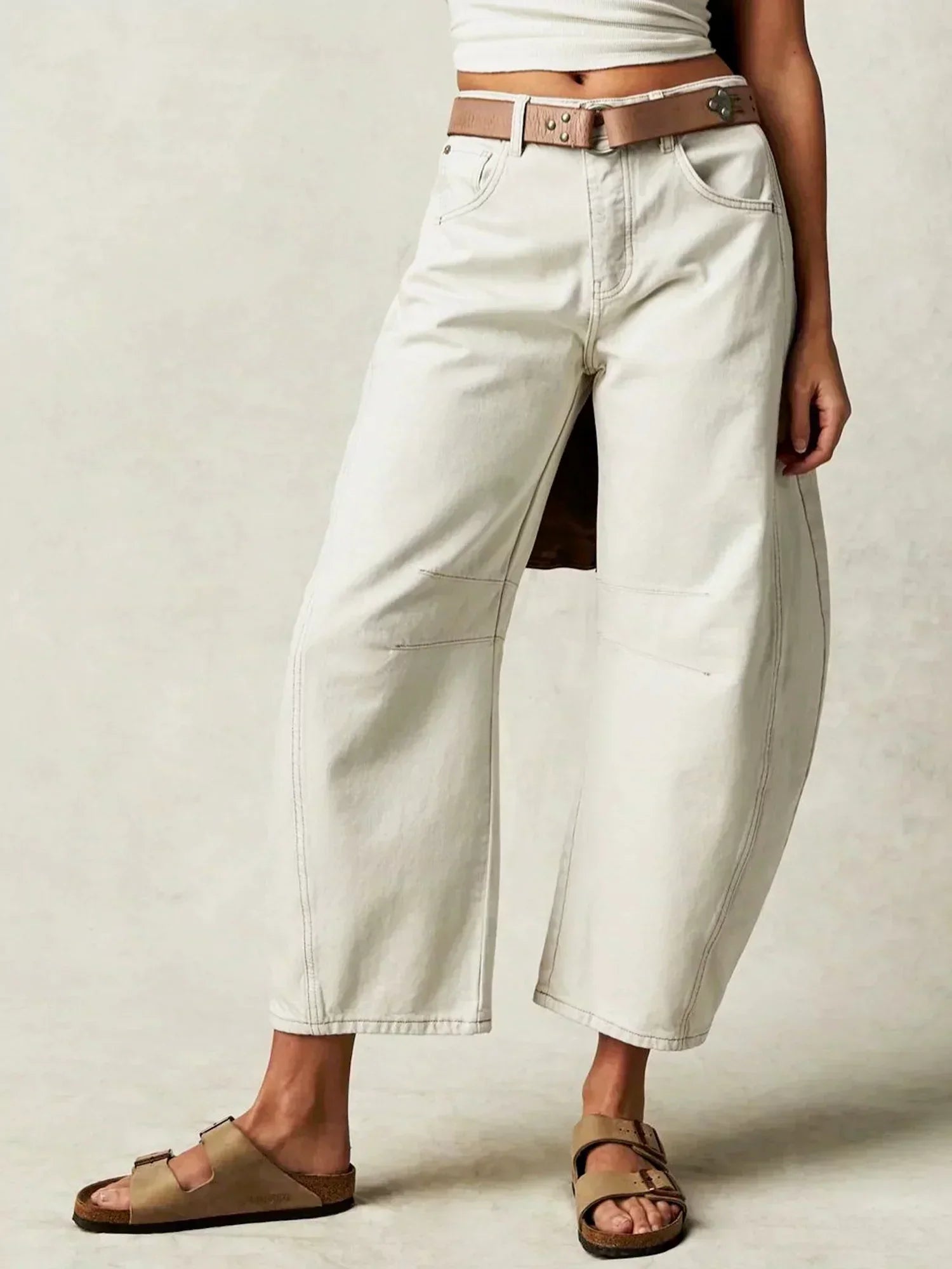 Nuana Gabriela | Damen Bedruckte Jeans mit Weitem Bein
