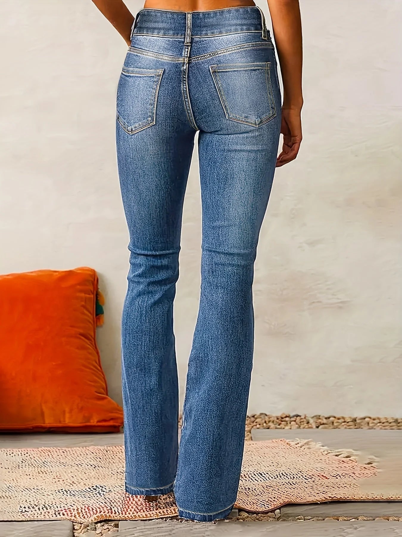 Nuana Greta | Damen High-Waist Jeans mit weitem Bein
