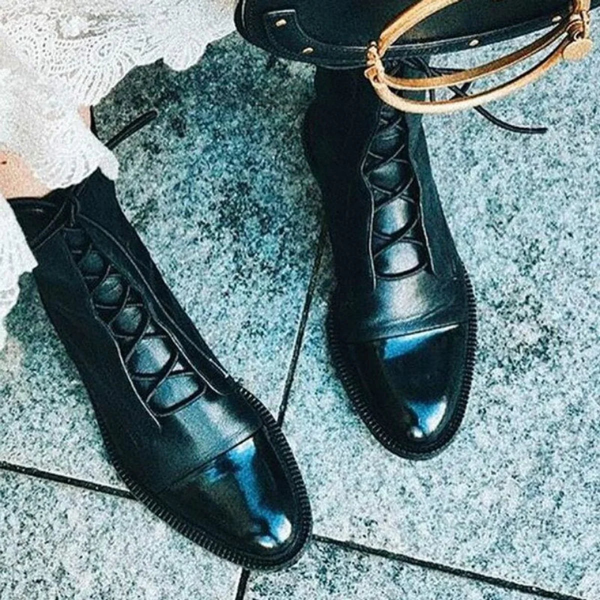 Nuana Greta | Stiefel Damen Schnürstiefel Echtleder Wasserdicht Winterstiefel