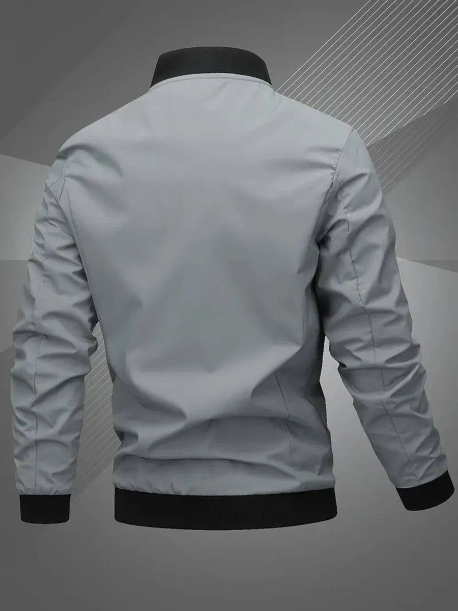 Nuana | Herren Bomber Jacket Lässige Polyester Collegejacke Mit Baseball-Kragen