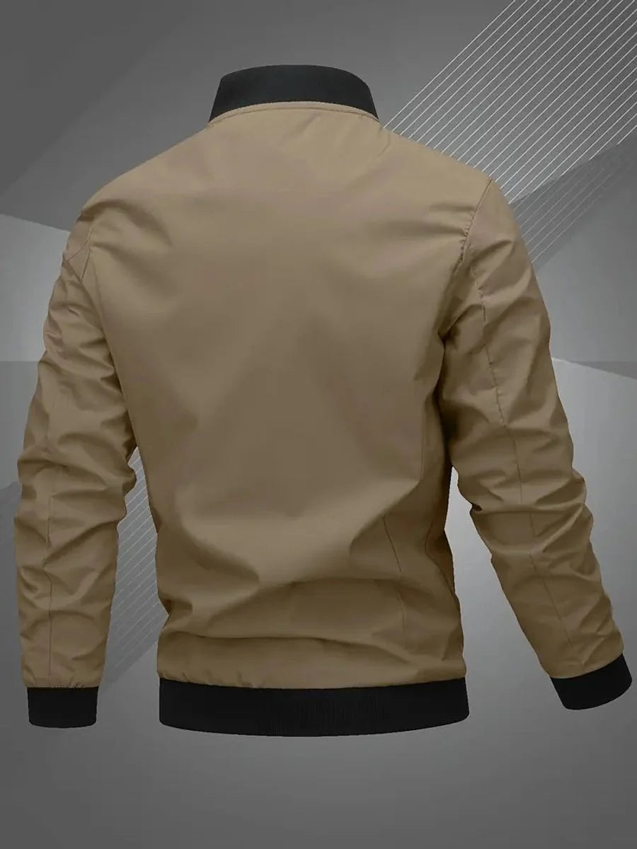 Nuana | Herren Bomber Jacket Lässige Polyester Collegejacke Mit Baseball-Kragen