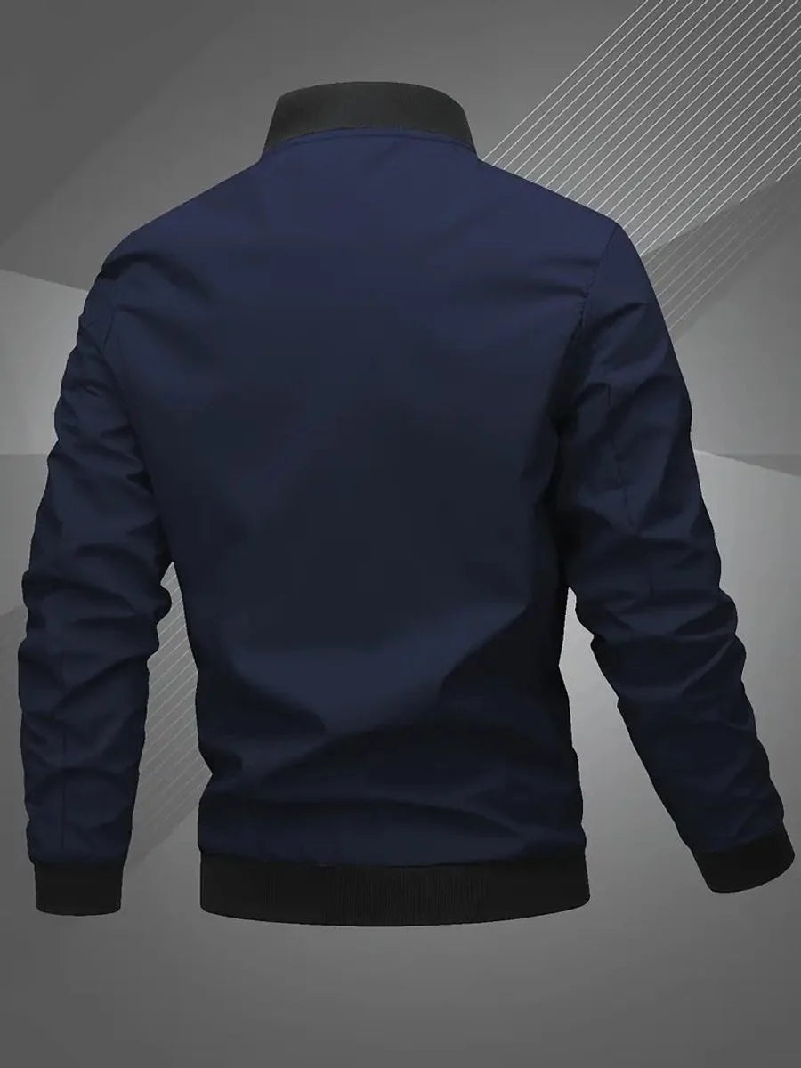 Nuana | Herren Bomber Jacket Lässige Polyester Collegejacke Mit Baseball-Kragen