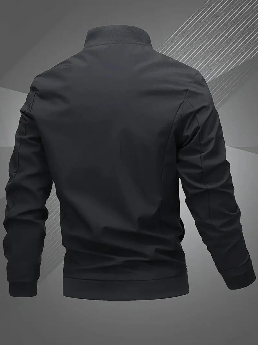 Nuana | Herren Bomber Jacket Lässige Polyester Collegejacke Mit Baseball-Kragen