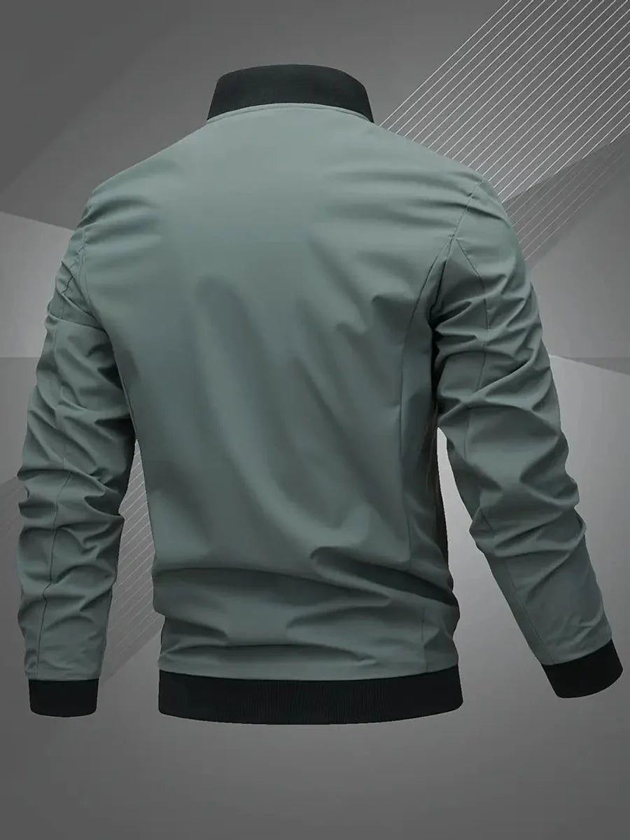 Nuana | Herren Bomber Jacket Lässige Polyester Collegejacke Mit Baseball-Kragen