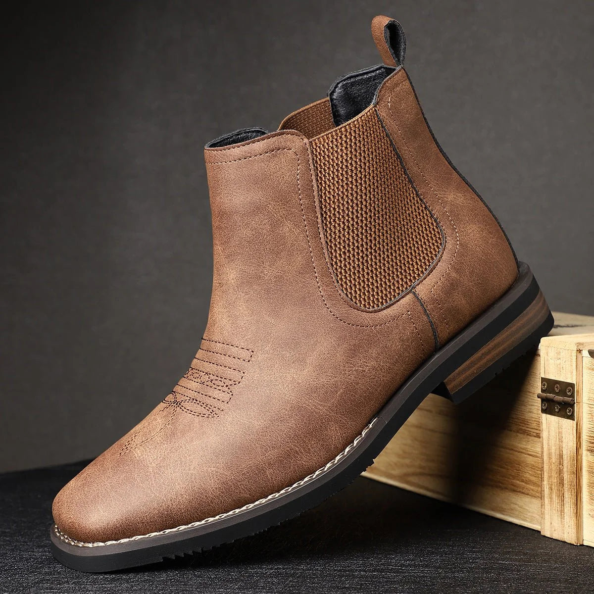 Nuana | Herren Chelsea Mens Boots Slip-on Stiefeletten Kunstleder
