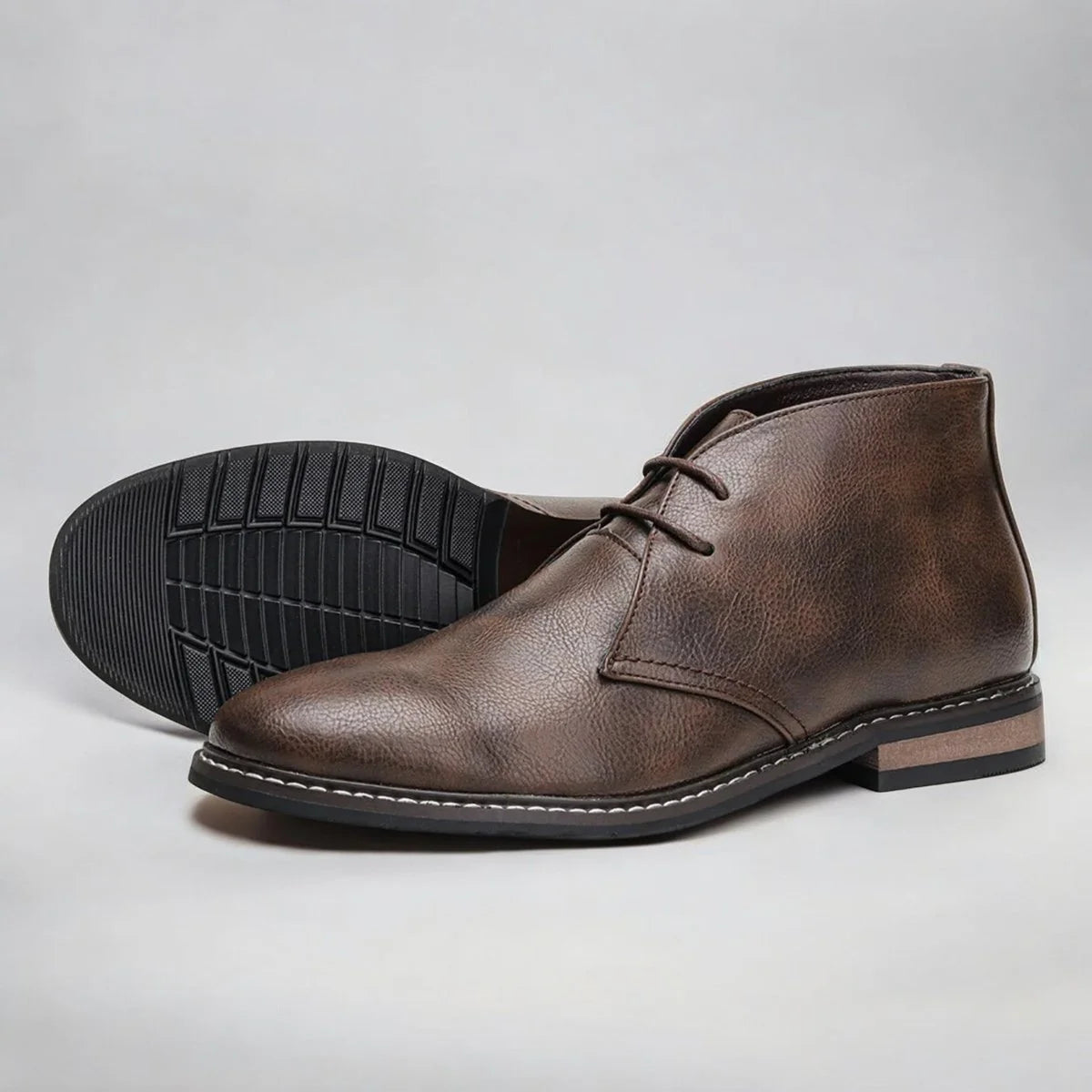 Nuana | Herren Chukka Boots Schnürung Kunstleder Klassisch