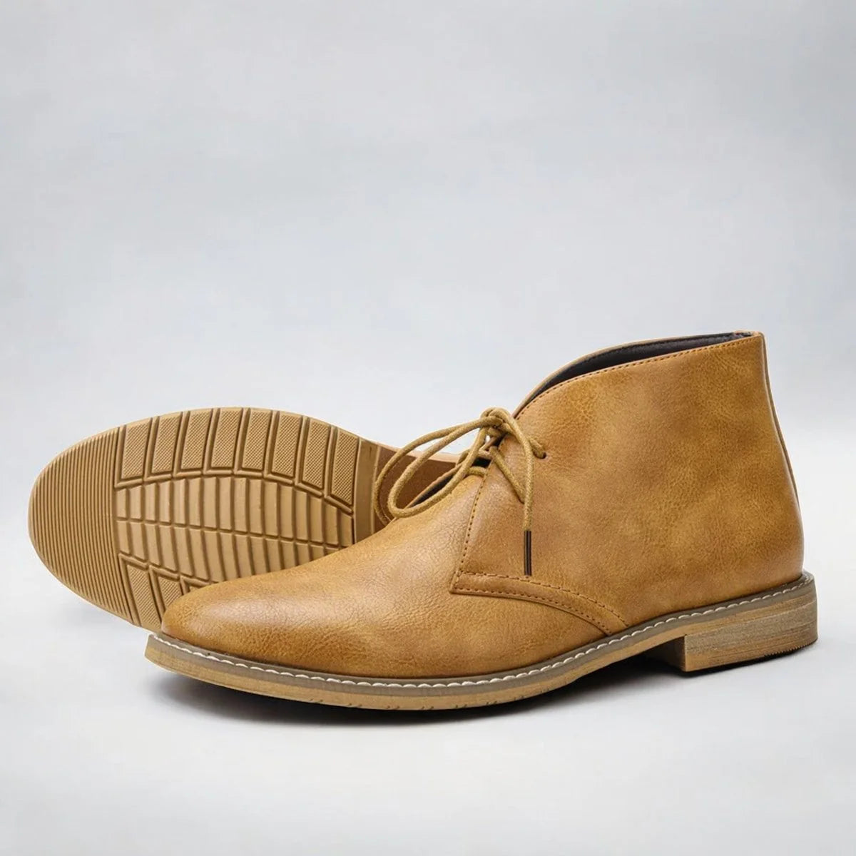 Nuana | Herren Chukka Boots Schnürung Kunstleder Klassisch